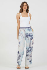 Vintage Havana All Bottoms | Women Blue & Pink Scenic Print Placement Pants Blue