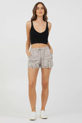 Vintage Havana All Bottoms | Women Khaki Tencel Cargo Shorts Khaki