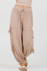 Vintage Havana All Bottoms | Women Nude Wide Rib Loose Fit Tie Pants Nude