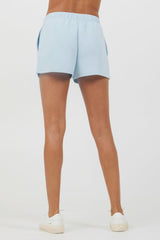 Vintage Havana All Bottoms | Women Sailboat Blue Cloud Fleece Shorts Sailboat Blue