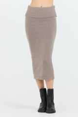 Vintage Havana All Bottoms | Women Stone Grey Knit Midi Skirt Grey