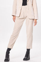 Vintage Havana All Bottoms | Women Washed Taupe Crinkle Cord Trouser Pant Taupe