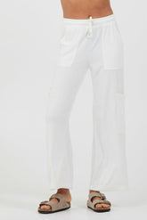 Vintage Havana All Bottoms | Women White Cord Terry Cargo Pants White