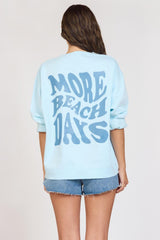 Vintage Havana Casual Tops | Women "Beach Days" Sky Blue Pigment Dye Crew Tunic Sky Blue