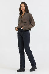 Vintage Havana Casual Tops | Women Brown Cropped Pocket Detail Shirt Brown