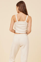 Vintage Havana Casual Tops | Women Coconut White Solid Burnout Fleece Tank Coconut White