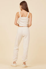 Vintage Havana Casual Tops | Women Coconut White Solid Burnout Fleece Tank Coconut White