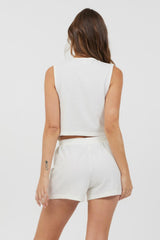 Vintage Havana Casual Tops | Women Cream Heather Grey Texture Knit Vest W/ Contrast Rib Cream Heather Grey