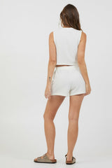 Vintage Havana Casual Tops | Women Cream Heather Grey Texture Knit Vest W/ Contrast Rib Cream Heather Grey