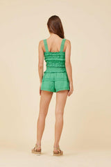 Vintage Havana Casual Tops | Women Kelly Green Lacey Trim Layered Tank Kelly Green