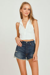 Vintage Havana Casual Tops | Women Off White Polo Tank Top Off White