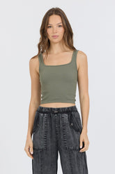 Vintage Havana Casual Tops | Women Olive Seamless Tank Top Olive
