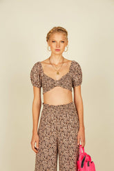 Vintage Havana Casual Tops | Women Pink Mini Leopard Crop Top Pink Leopard