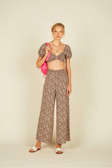 Vintage Havana Casual Tops | Women Pink Mini Leopard Crop Top Pink Leopard