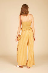 Vintage Havana Casual Tops | Women Smocked Button Tube Top