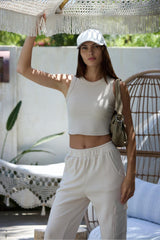Vintage Havana Casual Tops | Women Vanilla Cream Cashmere Fleece Rib Tank Vanilla Cream