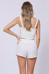 Vintage Havana Casual Tops | Women Washed White Gauze Cropped Tank Washed White