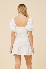 Vintage Havana Dresses | Women White Gauze W/ Jersey Combo Dress White