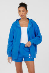 Vintage Havana Hoodies | Women Royal Blue W/ Pink Puff Zip Up Hoodie Royal Blue