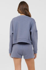 Vintage Havana Hoodies | Women Storm Blue Essential Fleece Crewneck Storm Blue