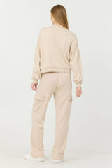 Vintage Havana Hoodies | Women Vanilla Cream Cashmere Fleece Quarter Zip Vanilla Cream