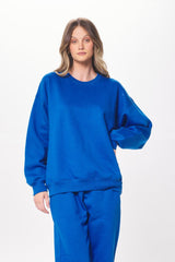 Vintage Havana Hoodies | Women Vivid Blue Proweave Crewneck Sweatshirt Vivid Blue