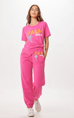 Vintage Havana Joggers | Women Hot Pink Palm Beach Jet Setter Surf Wash Jogger Hot Pink