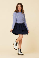 Vintage Havana Kids Bottoms | Women Layered Skirt Navy
