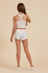 Vintage Havana Kids Bottoms | Women Soft White Multi Palm Tree Hacci Short Soft White