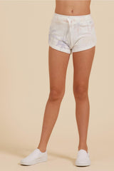 Vintage Havana Kids Bottoms | Women Soft White Multi Palm Tree Hacci Short Soft White