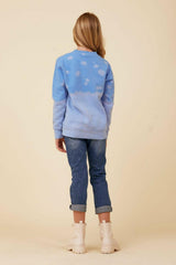 Vintage Havana Kids Tops | Women Bleached Oversized Rock & Roll Sweatshirt Blue