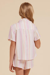 Vintage Havana Kids Tops | Women Cabana Button Down Pastel Stripe