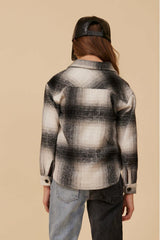 Vintage Havana Kids Tops | Women FLANNEL SHACKET- BLACK Grey