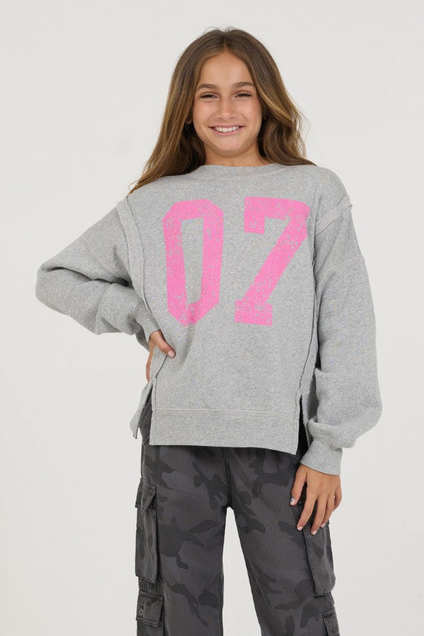 Vintage Havana Kids Tops | Women Kids Classic Grey Oversized Crewneck Classic Grey