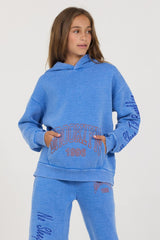 Vintage Havana Kids Tops | Women Kids Cobalt Hi-Lo Off The Shoulder Hoody Cobalt