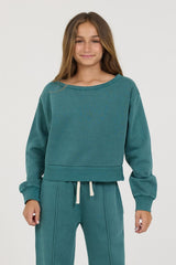 Vintage Havana Kids Tops | Women Kids Teal Off Shoulder Teal