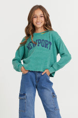 Vintage Havana Kids Tops | Women Kids Vintage Green Newport Stitch Neck Vintage Green