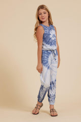 Vintage Havana Kids Tops | Women Ocean Water Tie Dye Tie Front Tank Ocean Water Tie Dye