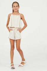 Vintage Havana Kids Tops | Women Sand Stone Washed Texture Flow Tank Sand Stone