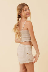 Vintage Havana Kids Tops | Women Soft Tan Streaky Tencel Rushed Tank Top Soft Tan