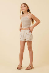 Vintage Havana Kids Tops | Women Soft Tan Streaky Tencel Rushed Tank Top Soft Tan