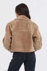Vintage Havana Outerwear | Women Butter Cookie Sherpa Jacket W/ Quilted Pockets Butter