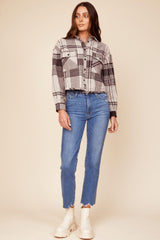 Vintage Havana Outerwear | Women Chocolate Brown Flannel Plaid Shirting Chocolate