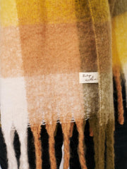 Vintage Havana Scarf/ Ruanas | Women CHECK BRUSH TASSEL SCARF - YELLOW Yellow