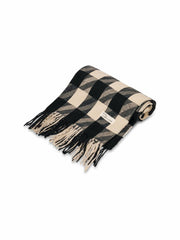 Vintage Havana Scarf/ Ruanas | Women HOUNDSTOOTH TASSEL SCARF - BLACK Black