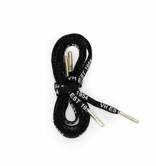 Vintage Havana Shoe Laces | Women BLACK WHITE GOLD TIP LACES