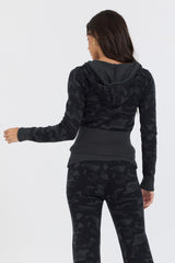 Vintage Havana Sweaters | Women Autumn Camo Slim Fit Knit Zip Up Autumn Camo