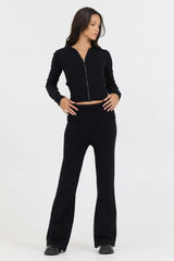 Vintage Havana Sweaters | Women Black Slim Fit Knit Zip Up Black