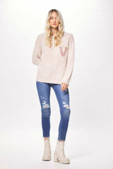 Vintage Havana Sweaters | Women Cannoli Cream Sweater W/ Fleece Hood Cream