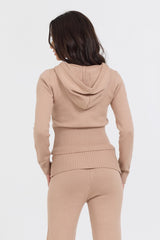 Vintage Havana Sweaters | Women Salted Caramel Slim Fit Knit Zip Up Salted Caramel